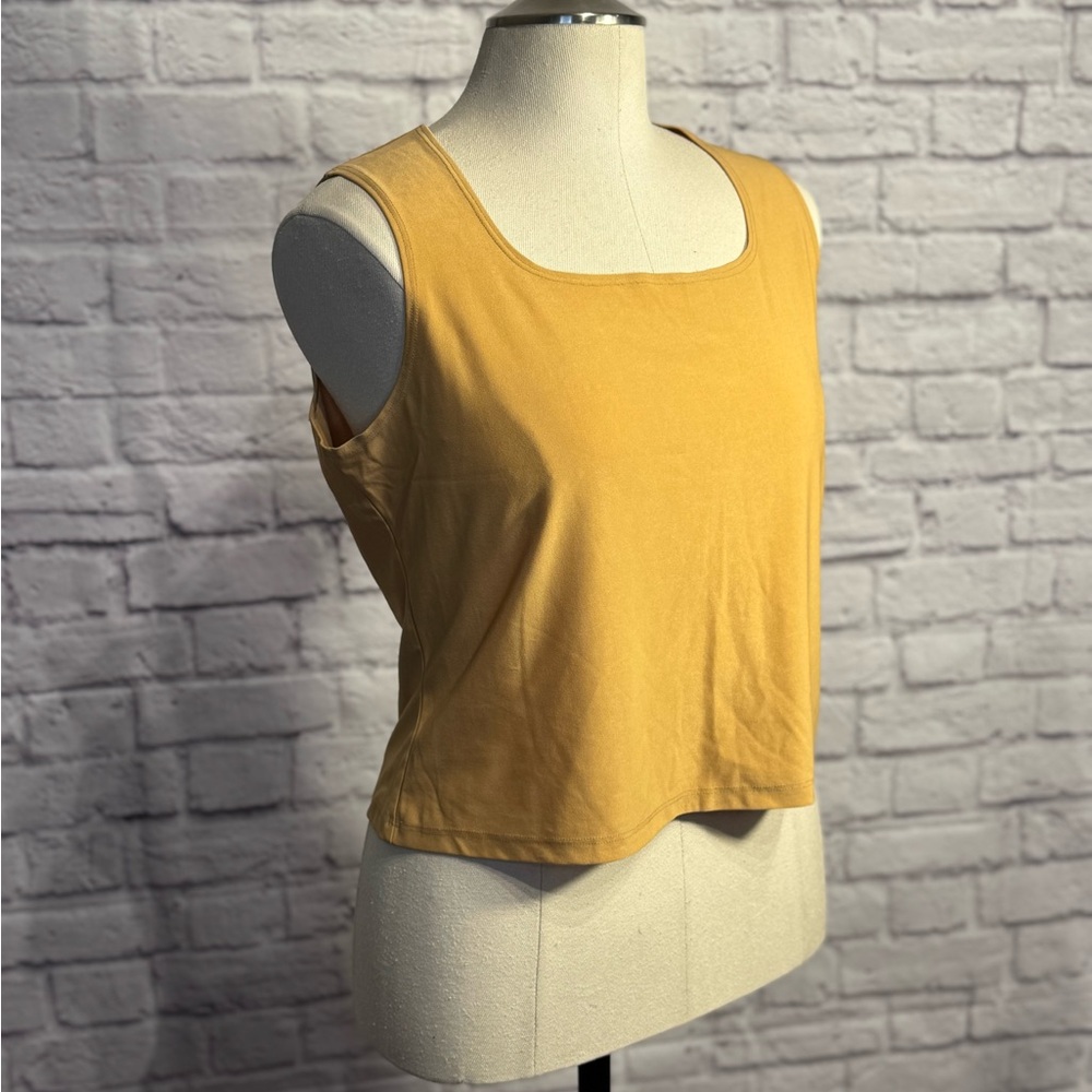2000s Fashion Bug Gold Sleeveless Crop Tank Top